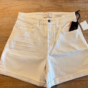 7 for all mankind JEN7 White Mid Roll-Up shorts